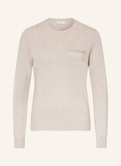 PESERICO Pullover mit Seide und Schmucksteinen