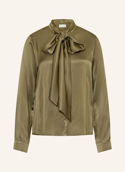 MILANO ITALY Satinbluse mit abnehmbarer Schluppe