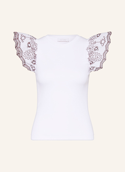 Rich & Royal T-Shirt im Materialmix mit Rüschen