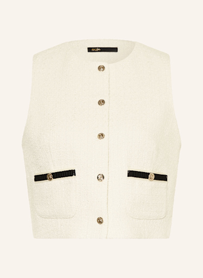maje Cropped-Weste aus Bouclé mit Glitzergarn