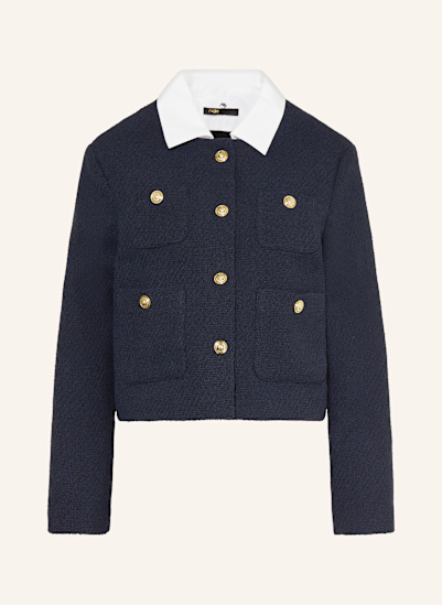 maje Kastenjacke aus Bouclé mit abnehmbarem Kragen