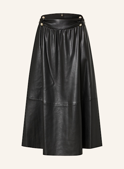 LIU JO Rock in Lederoptik mit Rüschen