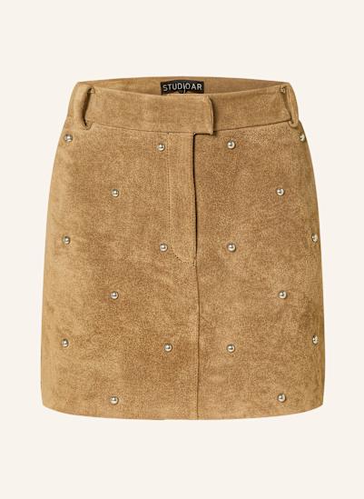 STUDIO AR Lederrock mit Nieten