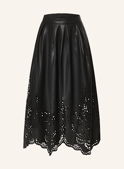 oui Faltenrock in Lederoptik