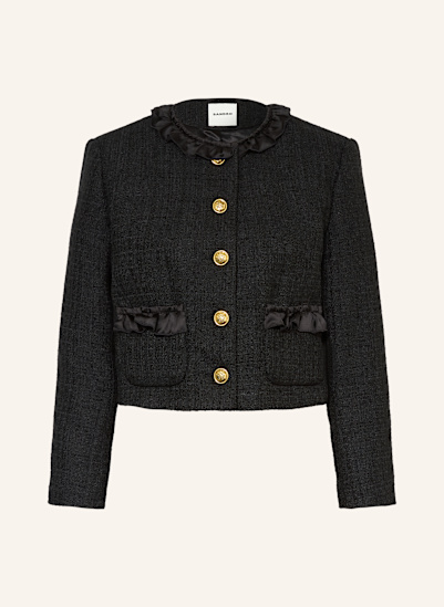SANDRO Tweed-Jacke mit Rüschen