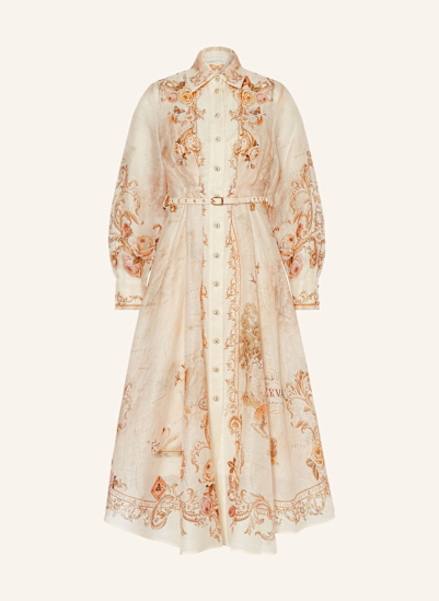 ZIMMERMANN Košilové šaty s hedvábím a lnem