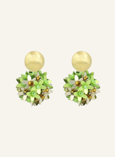 LOTT.gioielli Ohrhänger DAISY SEQUIN FLOWER GLOBE S LIGHT GREEN by GLAMBOU