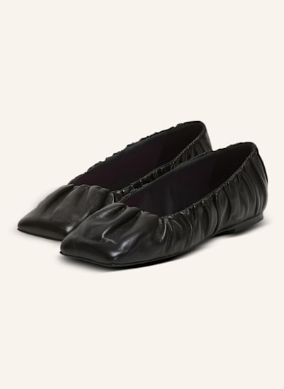 BALMAIN Ballerinas Eden aus gerafftem Lammleder
