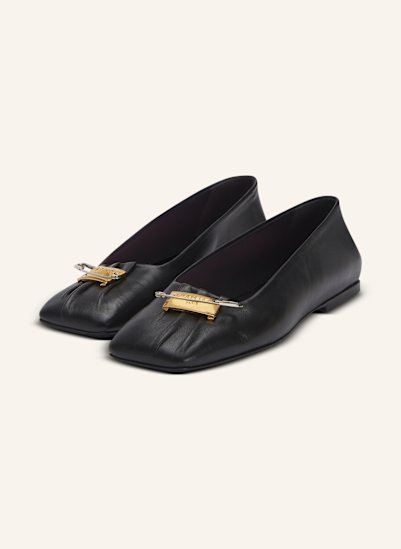 BALMAIN Ballerinas Safety Pin aus gerafftem Lammleder