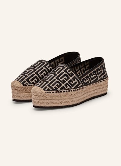 BALMAIN Espadrilles Alex aus Canvas mit PB Labyrinthe-Monogramm