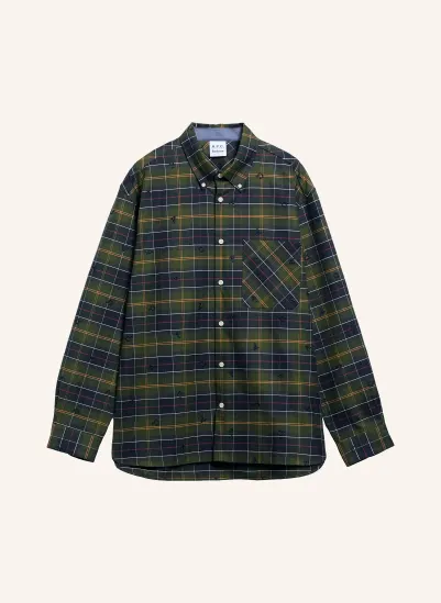 Barbour Oxfordhemd Comfort Fit KHAKI / ROT / ORANGE