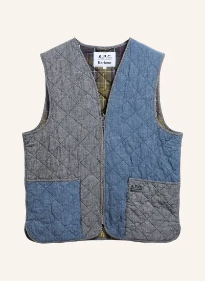 Barbour Steppweste in Jeansoptik BLAUGRAU / BLAU