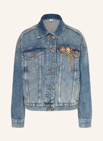 LIU JO Jeansjacke mit Schmucksteinen 79240 Den.Blue dirty clips