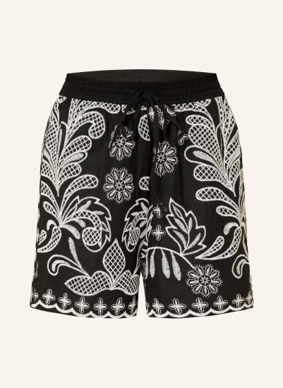 MRS & HUGS Shorts mit Leinen SCHWARZ / WEISS