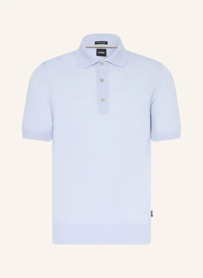BOSS Strick-Poloshirt NOLANO HELLBLAU