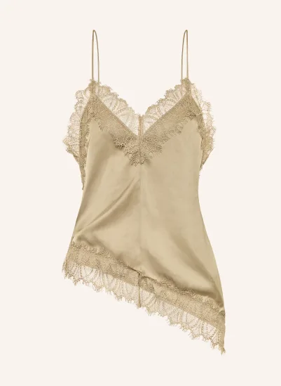 LUISA CERANO Blusentop mit Spitze KHAKI