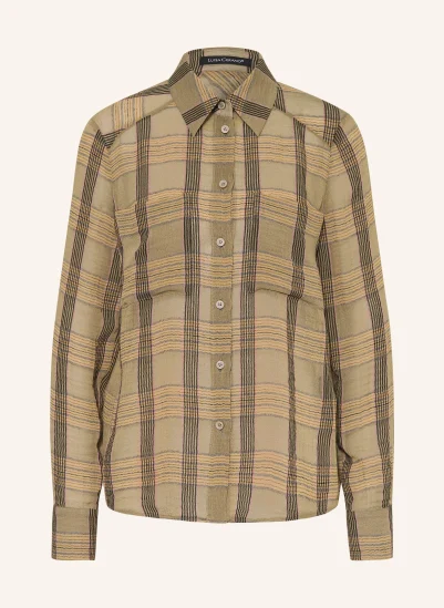 LUISA CERANO Hemdbluse KHAKI / CAMEL / SCHWARZ