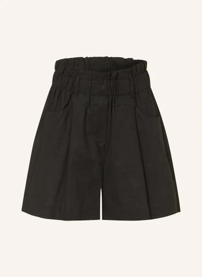 MRS & HUGS Paperbag-Shorts mit Leinen SCHWARZ