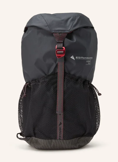 Klättermusen Rucksack FJÖRM 18 l DUNKELGRAU / DUNKELROT / SCHWARZ