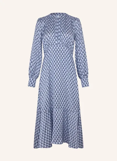 dea kudibal Seidenkleid mit Volants HELLBLAU / DUNKELBLAU / WEISS
