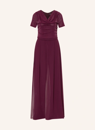 Vera Mont Jumpsuit im Materialmix mit Glitzegarn DUNKELROT