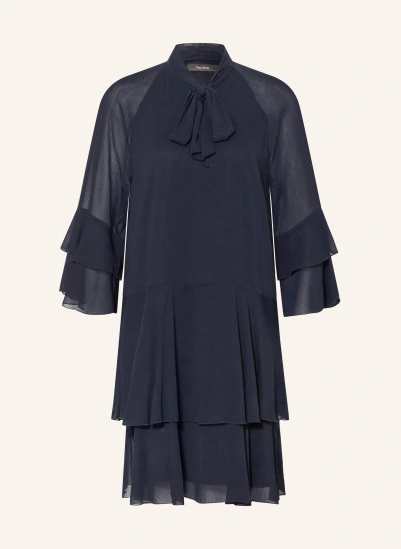 Vera Mont Cocktailkleid mit Schluppe und Volants DUNKELBLAU