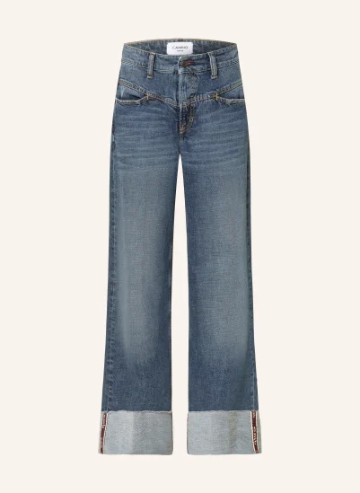 CAMBIO Wide Leg Jeans ANTONIA 5068 faded cross fringed