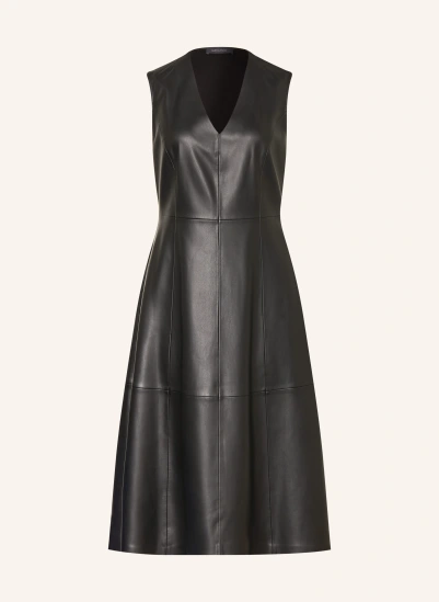 ELENA MIRO Kleid in Lederoptik SCHWARZ