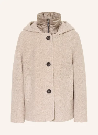 GIL BRET Teddyfell-Jacke mit herausnehmbarer Blende BEIGE / TAUPE