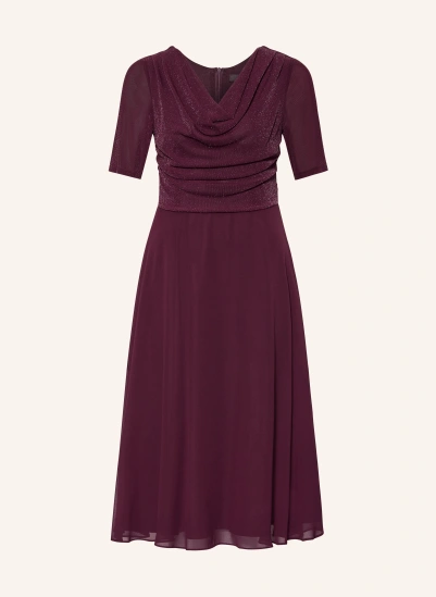 Vera Mont Kleid im Materialmix mit Glitzegarn DUNKELROT