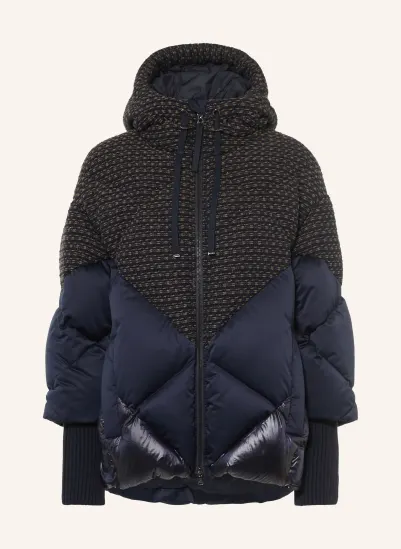BOGNER Daunenjacke SHERYL-D3 im Materialmix mit Glitzergarn DUNKELBLAU / BRAUN