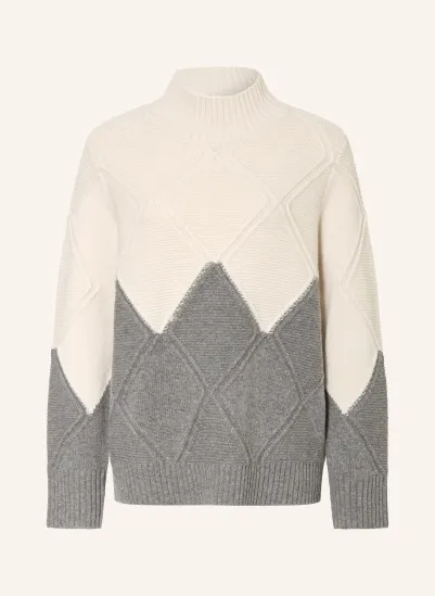 ELENA MIRO Pullover WEISS / GRAU
