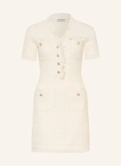 self-portrait Tweed dress with sequins and rhinestones