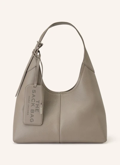 MARC JACOBS Beuteltasche THE BELTED SACK TAUPE / SILBER