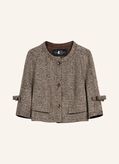 LUISA CERANO Kastenjacke mit 3/4-Arm BRAUN / BEIGE