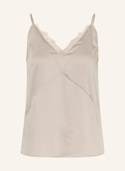 LUISA CERANO Satin blouse with lace