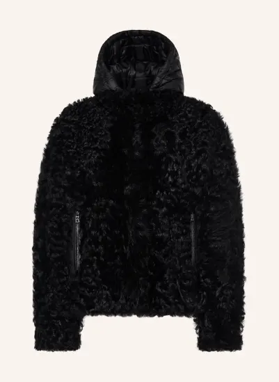 BOGNER Lederjacke LIZ-L mit abnehmbarer Kapuze SCHWARZ