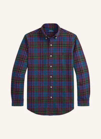 POLO RALPH LAUREN Flanellhemd Custom Fit DUNKELGRÜN / ROT / DUNKELBLAU