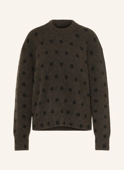 SAMSØE SAMSØE Pullover ANOUR mit Merinowolle und Alpaka DUNKELBRAUN / SCHWARZ