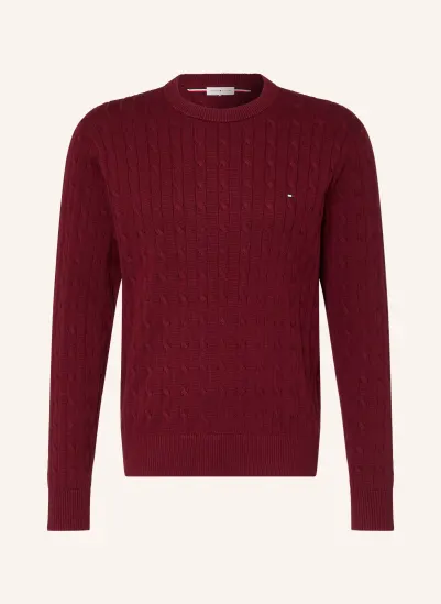 TOMMY HILFIGER Pullover DUNKELROT