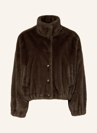 WEEKEND Max Mara Kunstfell-Jacke ANEMONE DUNKELBRAUN