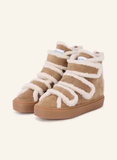 INUIKII Hoge sneakers SHEARLING VELCRO Wedges