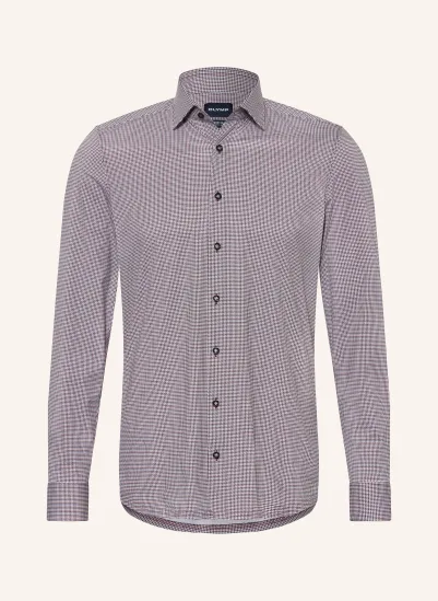 OLYMP Jerseyhemd 24/Seven body fit WEISS / GRAU / DUNKELROT