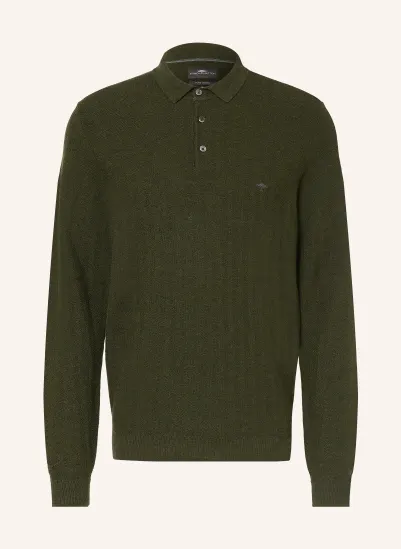 FYNCH-HATTON Strick-Poloshirt DUNKELGRÜN
