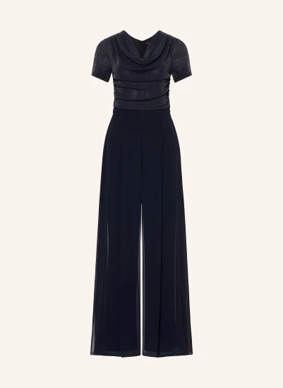 Vera Mont Jumpsuit im Materialmix mit Glitzegarn DUNKELBLAU
