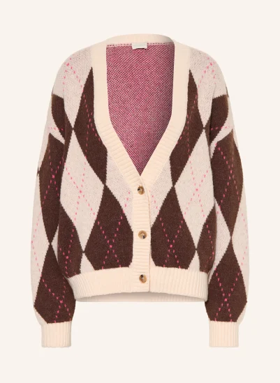 MILANO ITALY Strickjacke DUNKELBRAUN / ROSA / CREME