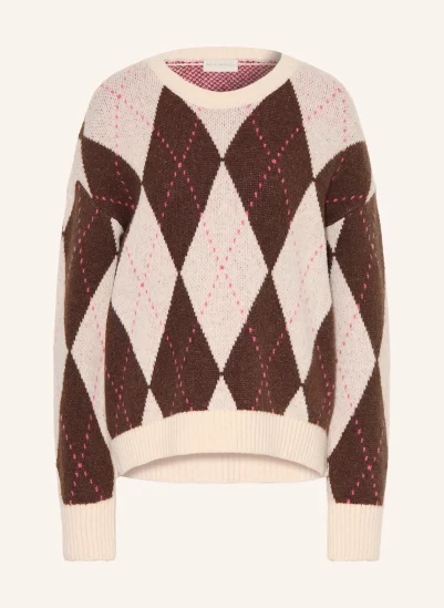 MILANO ITALY Pullover DUNKELBRAUN / ROSA / BEIGE