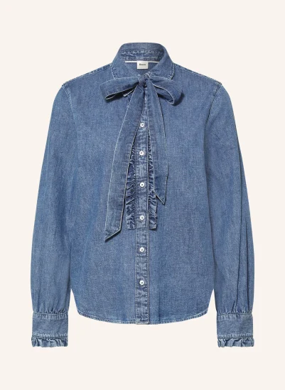 BRAX Jeansbluse VICTORIA mit abnehmbarer Schluppe BLAU