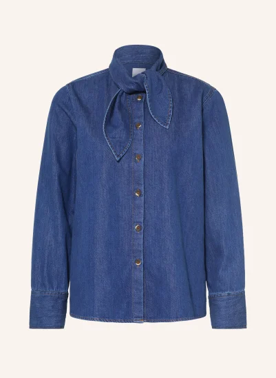 TONNO & PANNA Schluppenbluse in Jeansoptik BLAU