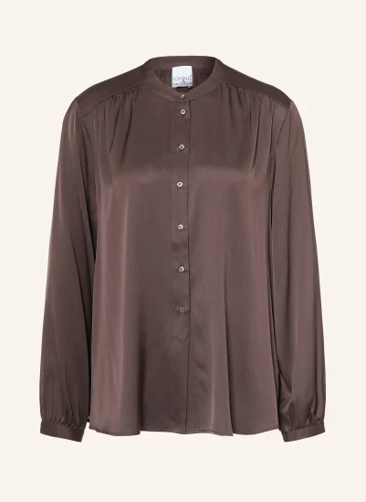 TONNO & PANNA Satinbluse DUNKELBRAUN